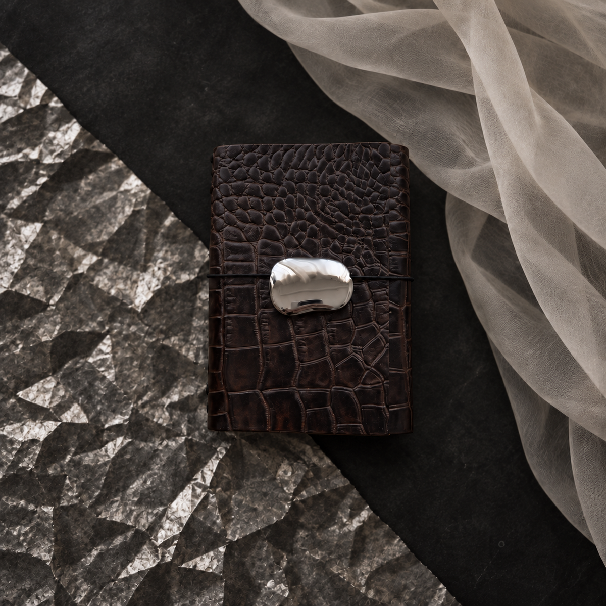 ARCHIVE 0005 — SÉPIA / Brown Croc Leather Journal A6