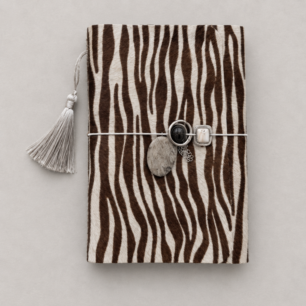 ARCHIVE 0008 — STRIÉ / Zebra-Pattern Hair-on-Hide Journal A5