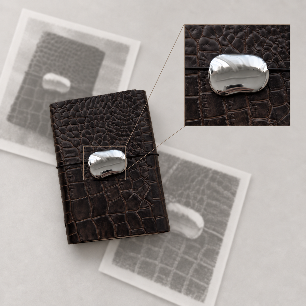 ARCHIVE 0005 — SÉPIA / Brown Croc Leather Journal A6