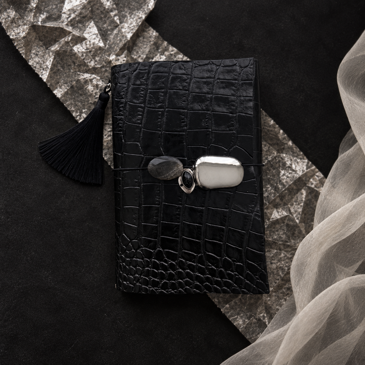 ARCHIVE 0014 — NOIR / Black Croc Journal A5