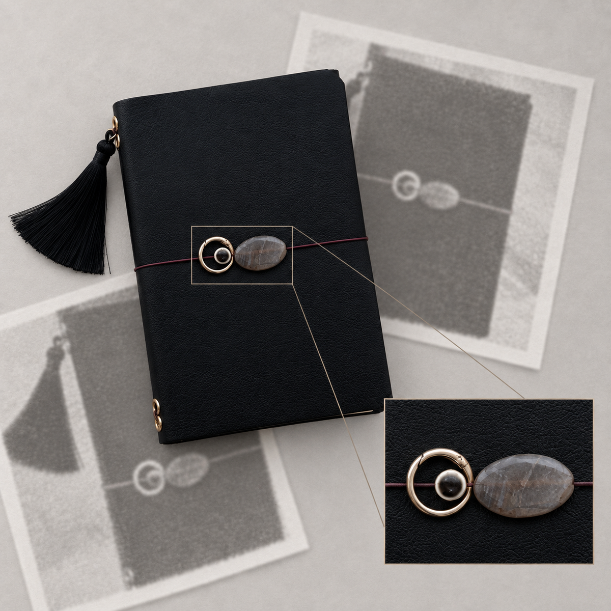 ARCHIVE 0017 — ONYX / Black Pebbled Leather Journal A5