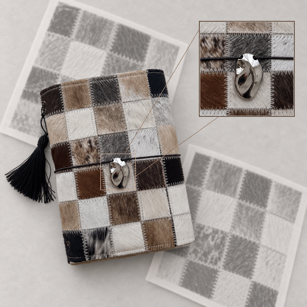 ARCHIVE 0011 — MOSAÏQUE / Patchwork Hair-on-Hide Journal A5