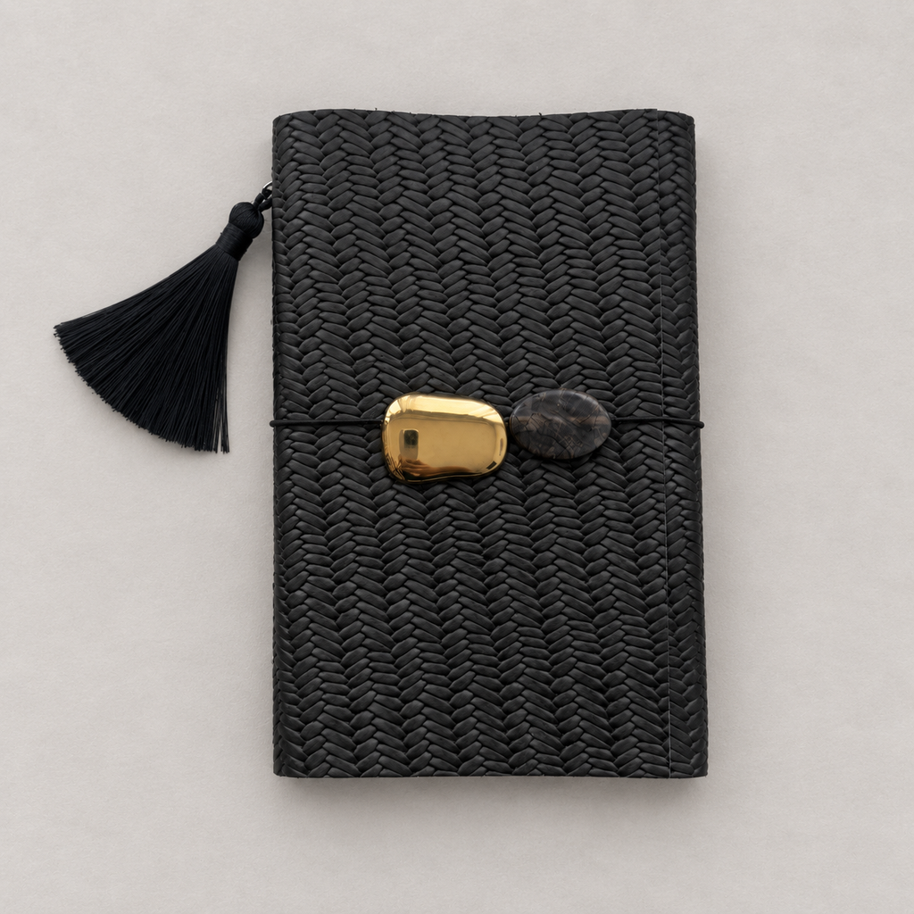 ARCHIVE 0015 — MOUSSE / Dark Green Woven Leather Journal A5