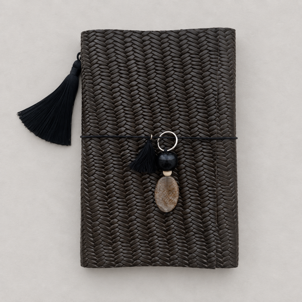 ARCHIVE 0019 — MOUSSE / Dark Green Woven Leather Journal A5