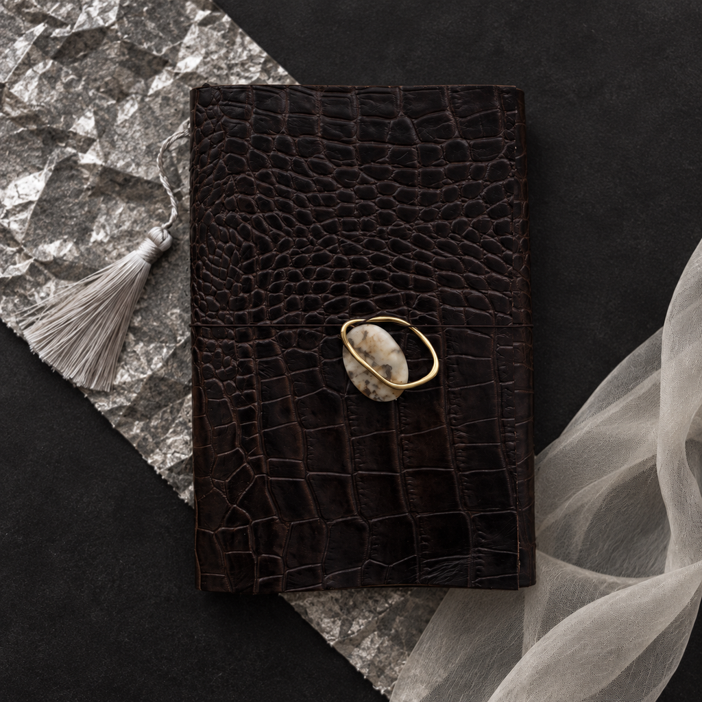 ARCHIVE 0004 — SÉPIA / Brown Croc Leather Journal A5