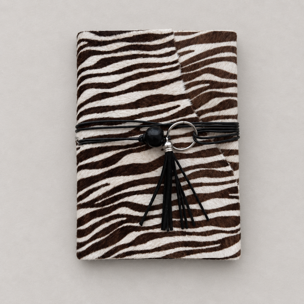 ARCHIVE 0028 — ECLEA / Brown & White Zebra-Pattern Hair-on-Hide Journal A5