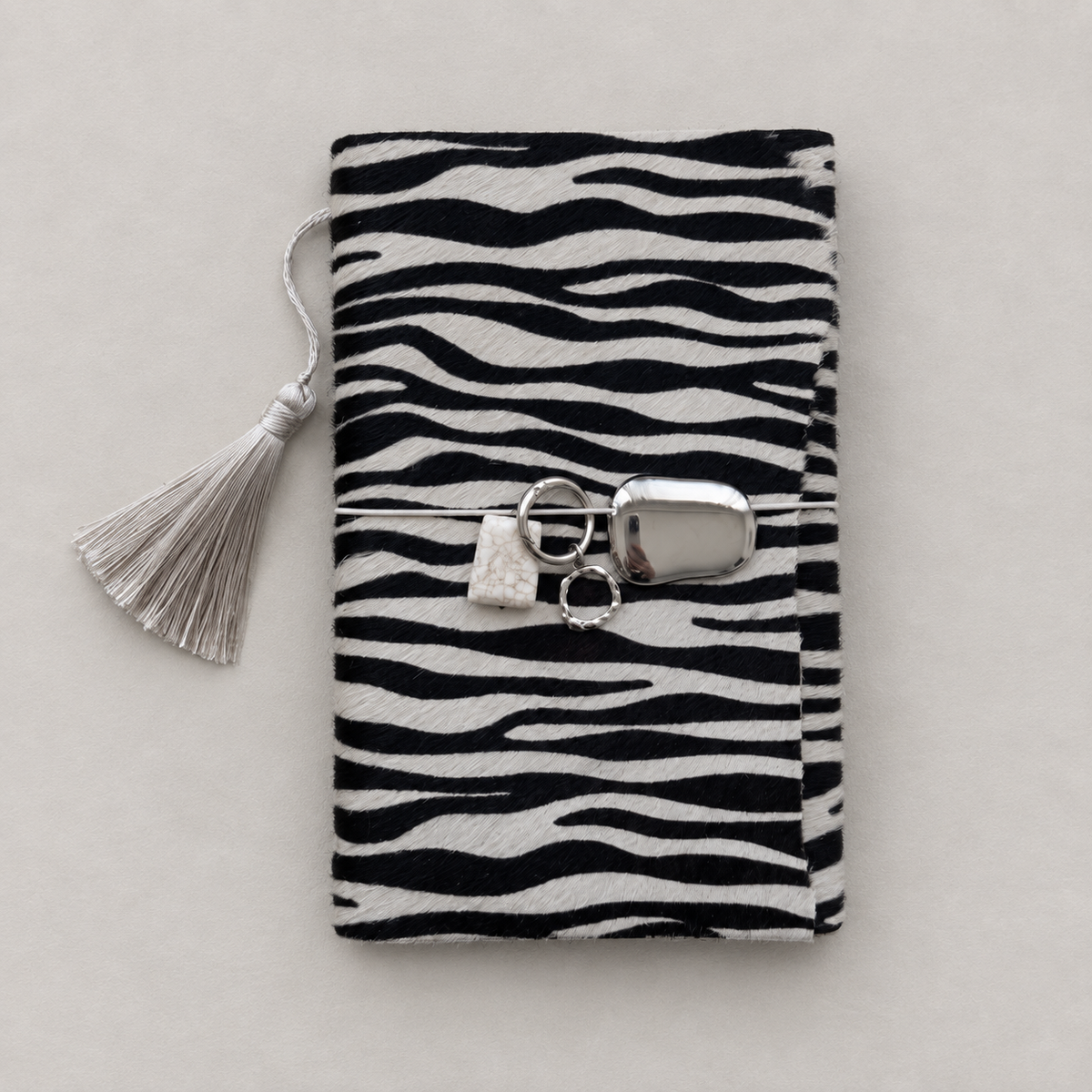 ARCHIVE 0016 — ÉCLIPSE / Black & White Zebra-Pattern Hair-on-Hide Journal A5