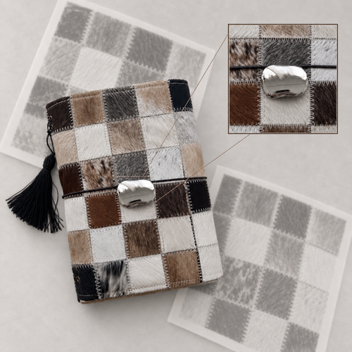 ARCHIVE 000 — MOSAÏQUE l / Patchwork Hair-on-Hide Journal A5